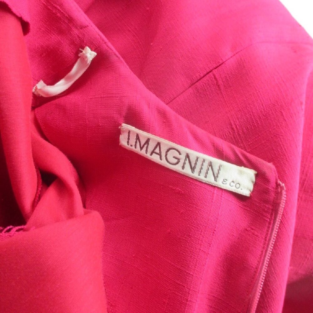 Vintage 60's Pink Silk Midi Dress I Magnin M - Picture 6 of 10